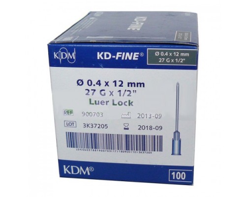 Игла инъекционная 27G (0,4 х 12 мм) KDM